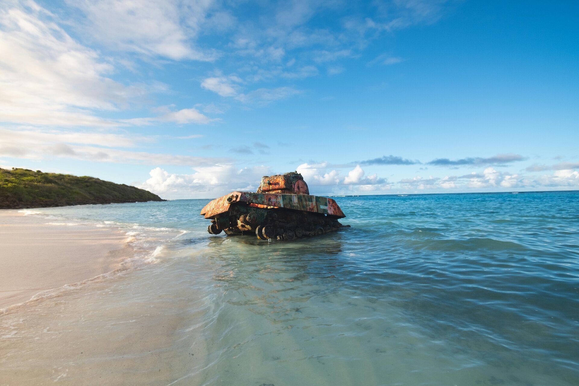The graffitied tank on Flamenco Beach, Culebra, Puerto Rico